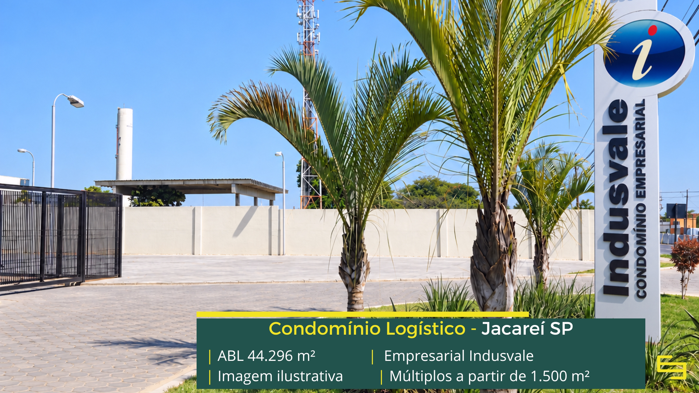 Galpão em Jacareí SP Indusvale Jacareí: galpão em Jacareí com módulos a partir de 1.500 m², pé-direito de 9 m, piso para 6 t/m² e docas.