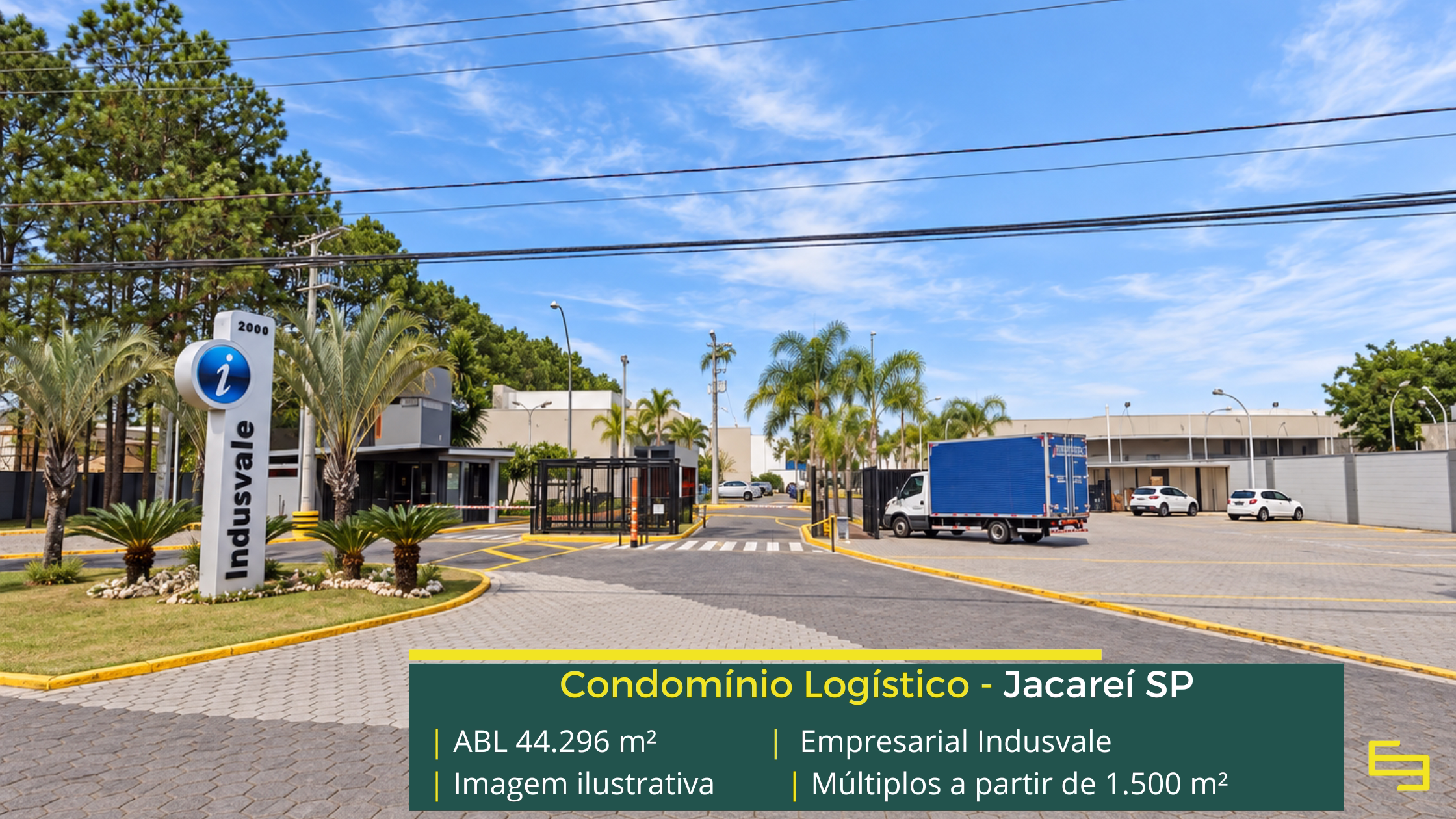 Galpão em Jacareí SP Indusvale Jacareí: galpão em Jacareí com módulos a partir de 1.500 m², pé-direito de 9 m, piso para 6 t/m² e docas.