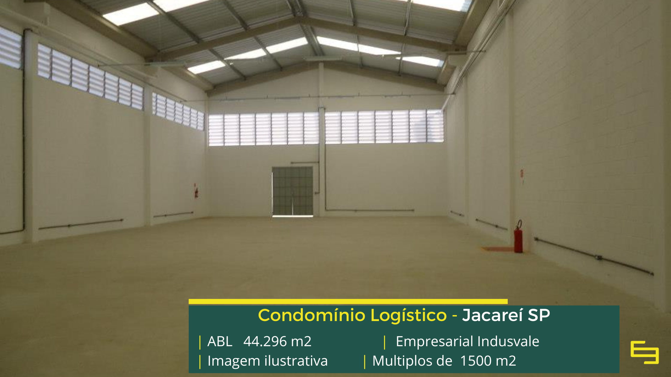 Locação de galpão em Jacareí - Condomínio Indusvale. Galpões em Jacareí SP com portaria e segurança, docas, piso industrial e portaria 24 hs