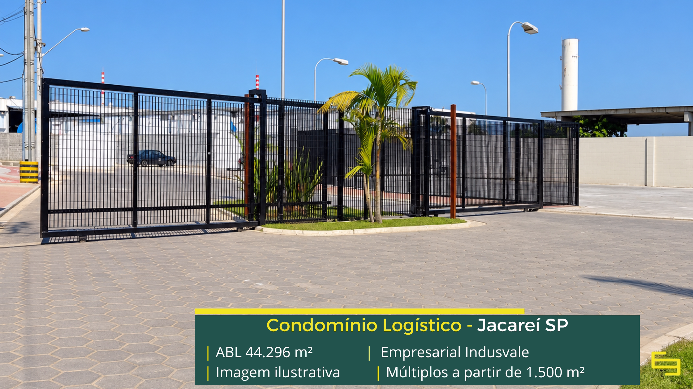 Galpão em Jacareí SP Indusvale Jacareí: galpão em Jacareí com módulos a partir de 1.500 m², pé-direito de 9 m, piso para 6 t/m² e docas.