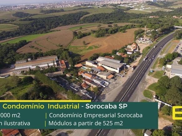 Aluguel de galpão industrial em Sorocaba em condomínio com fácil acesso a Rodovia Raposo Tavares e as cidades de Itu e São Roque