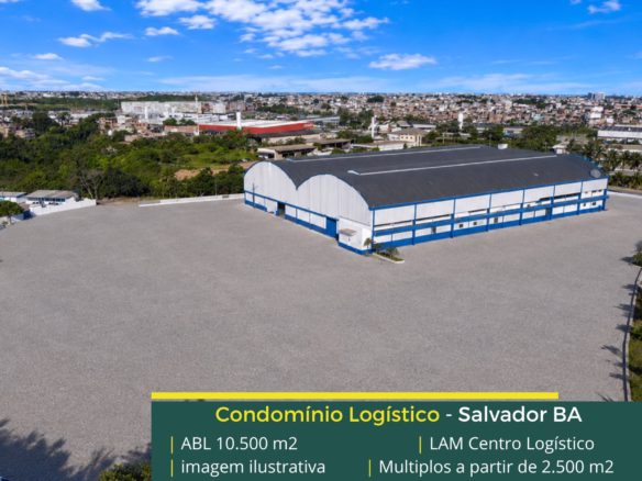 Condomínio de galpão em Salvador - LAM Centro Logístico. Galpões para alugar Salvador BA, com portaria e segurança, docas e amplo pátio