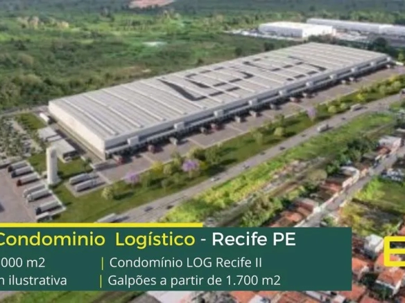 Aluguel de galpão em Recife PE - LOG Recife II. Galpões com altura de 12 metros, piso industrial, docas, sprinklers. Portaria e segurança