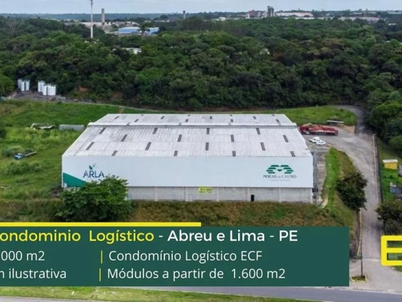 Galpão para alugar em Abreu e Lima PE - Condomínio ECF.  Aluguel de galpões em Abreu e Lima, com portaria e segurança, docas, estacionamento