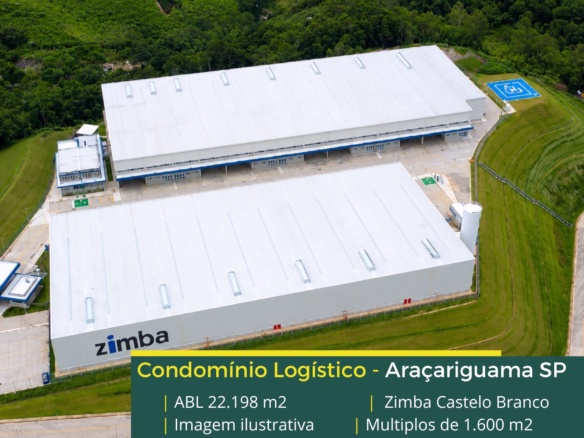 Aluguel de galpão em Araçariguama SP - Zimba Castelo Branco. Galpão para alugar em Araçariguama com portaria e segurança. Galpões com docas