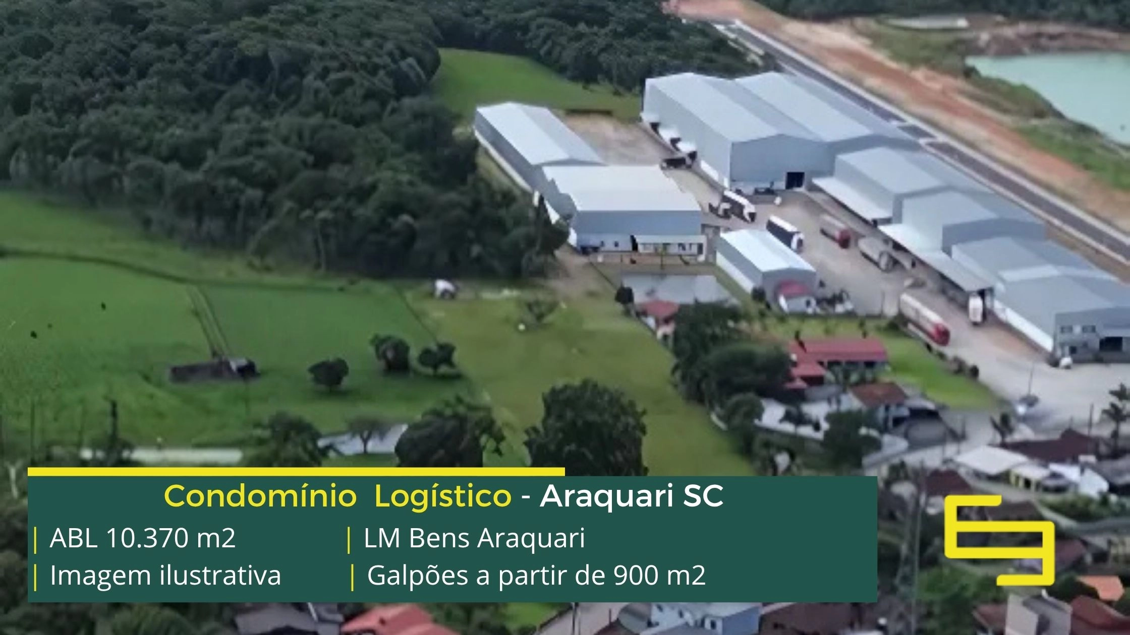 Locação de galpão em Araquari - LM Bens. Aluguel de galpões em Araquari em condomínio com portaria e segurança, módulos com docas, pátio