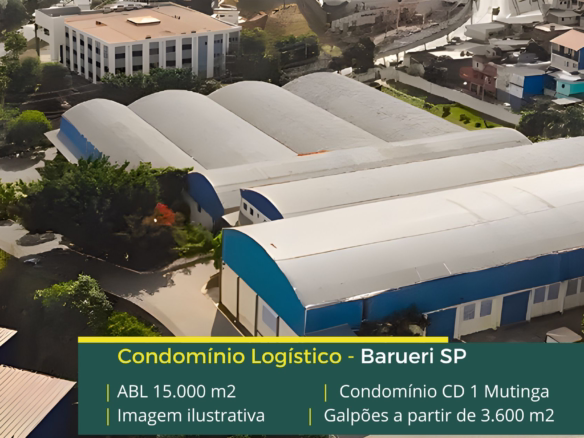 Aluguel de galpões em Barueri SP – Condomínio logístico CD 01 Mutinga. Portaria e segurança. Docas, piso industrial, altura 7,5 metros