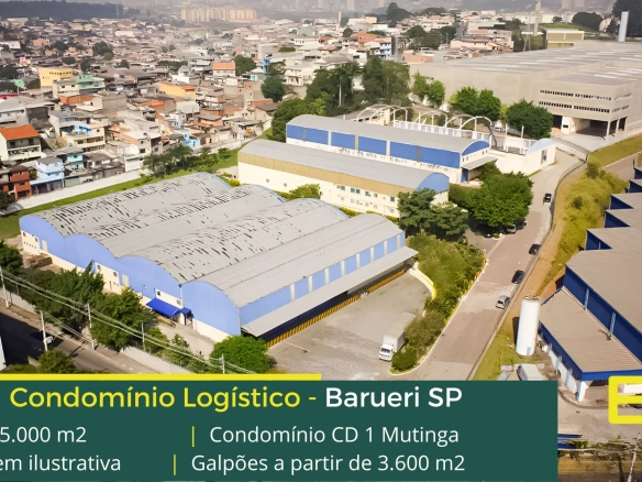 Aluguel de galpões em Barueri SP – Condomínio logístico CD 01 Mutinga. Portaria e segurança. Docas, piso industrial, altura 7,5 metros