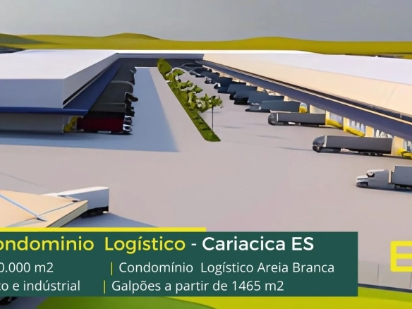 Galpão em Cariacica - Condomínio Areia Branca. Aluguel de galpões Portaria e segurança 24 horas, docas, piso industrial. 12 metros altura