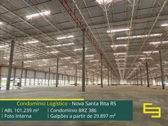 Galpão em para alugar Nova Santa Rita - Condomínio BRZ 386. Aluguel de galpões em Nova Santa Rita, Porto Alegre em condomínio logístico