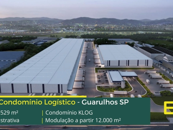 Aluguel Galpões Guarulhos - Condomínio Klog. galpão para alugar em Guarulhos com docas, pátio de manobras, portaria e segurança 24 horas