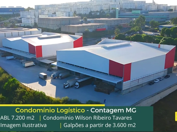 Aluguel de galpões em Contagem MG - Condomínio logístico Wilson Ribeiro Tavares. Galpão para locação em Contagem com docas, altura 12 metros