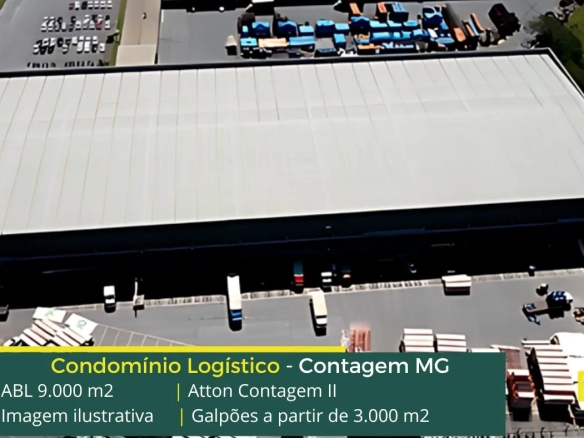 Aluguel de galpão em Contagem MG - Atton Contagem II. Aluguel de Galpões em Contagem com docas, altura de 12 metros, e, piso industrial.