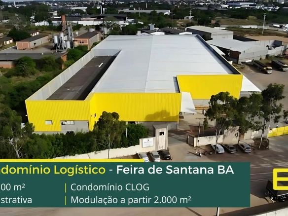 Aluguel Galpões em Feira de Santana - Condomínio CLOG. Galpão para alugar em Feira de Santana com docas, portaria e segurança 24 horas