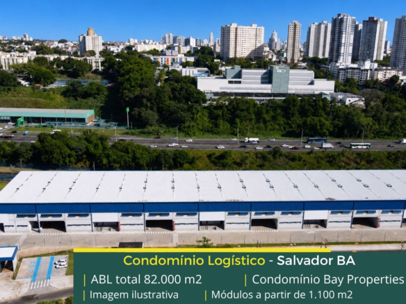 Galpões em Salvador - Condomínio Bay Properties . Galpões/Armazéns logísticos e industriais para alugar. Módulos com docas e pátio, segurança