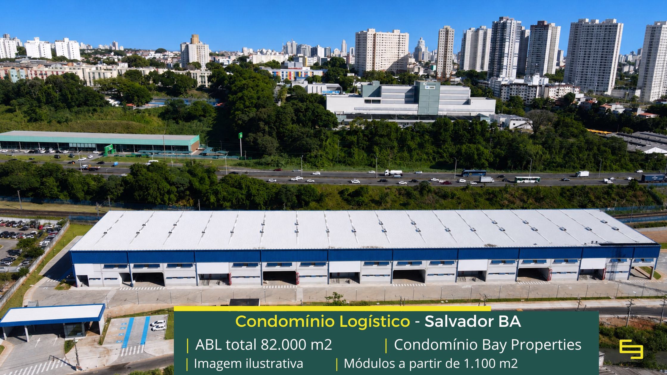 Galpões em Salvador - Condomínio Bay Properties . Galpões/Armazéns logísticos e industriais para alugar. Módulos com docas e pátio, segurança