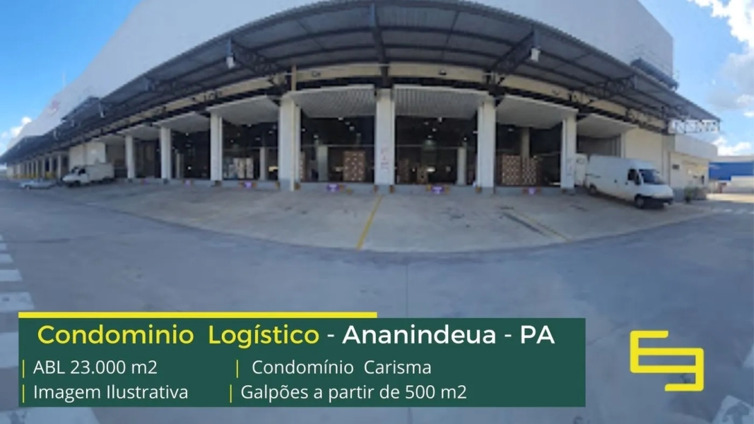 Galpão logístico para alugar em Belém PA - Condomínio Carisma. Galpão com docas, piso industrial, portaria e segurança 24 horas, pátio amplo