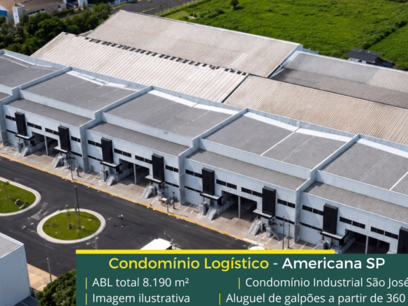 Galpão em Americana SP - Condomínio Industrial São José. Galpões em Americana para alugar em condomínio om docas, pátio e portaria 24 horas