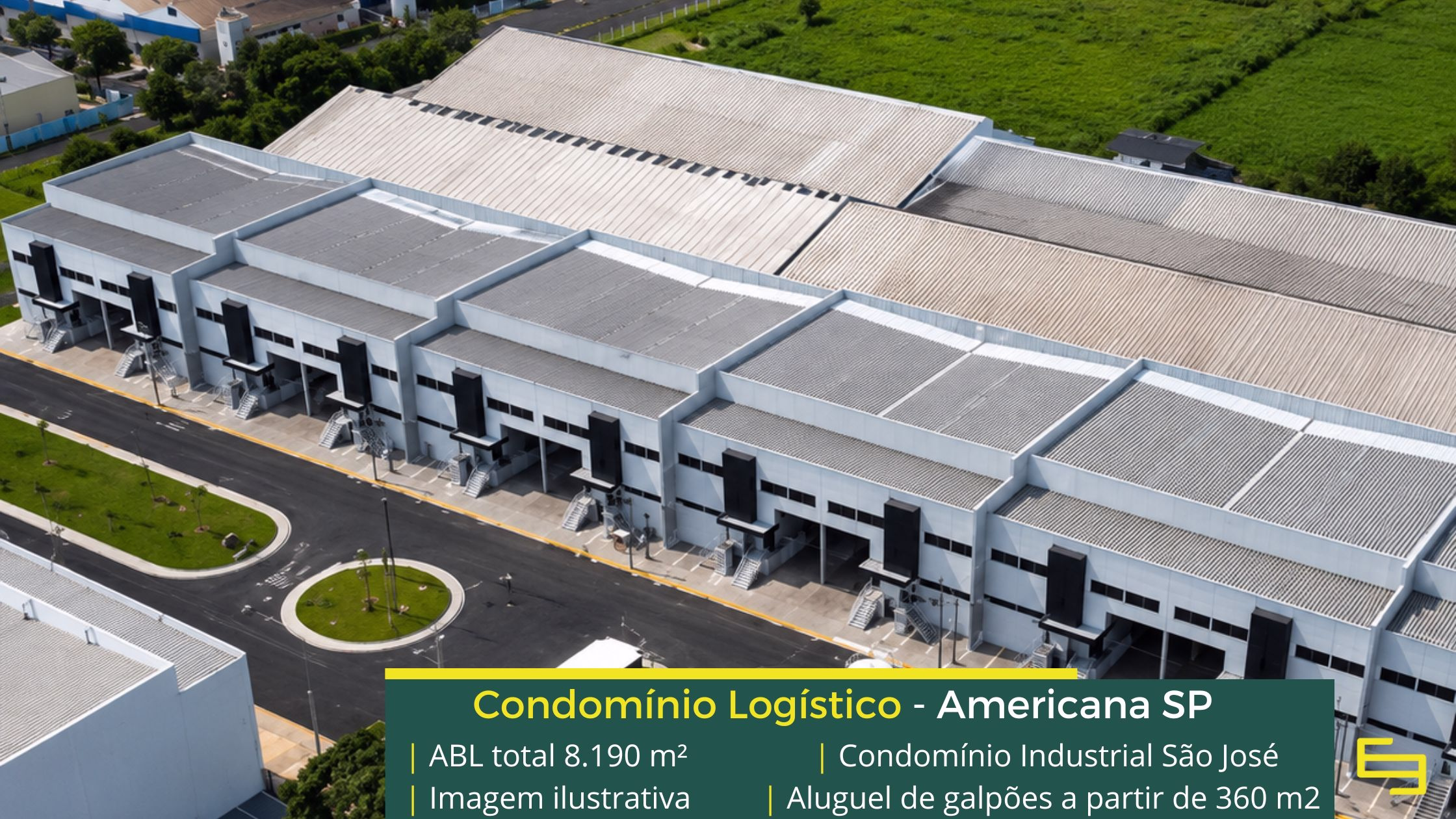 Galpão para alugar em Americana SP (1) Galpão em Americana SP - Condomínio Industrial São José. Galpões em Americana para alugar em condomínio om docas, pátio e portaria 24 horas