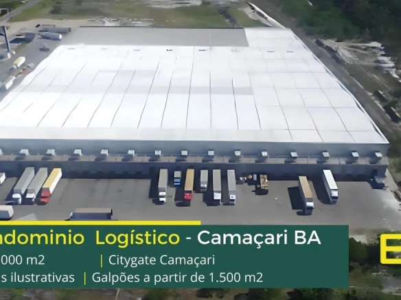 Galpões para locação em Camaçari - Citygate Camaçari. Portaria e segurança 24 horas, amplo pátio de manobras, docas, galpão logístico