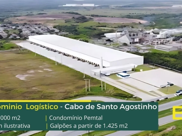 Aluguel de galpão logístico em Recife PE. Condomínio Pemtal. Módulos a partir de 1400 m2, com docas, altura de 12 metros e piso industrial