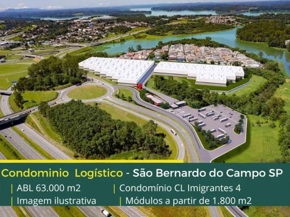 Galpão para alugar em São Bernardo do Campo SP - Condomínio logístico CL Imigrantes 4, módulos com altura de 12 metros e docas com niveladoras