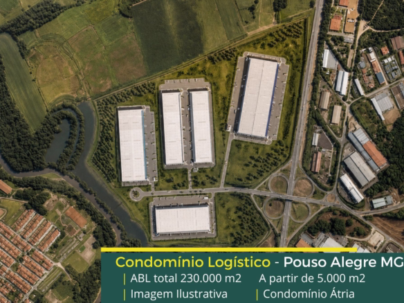 Aluguel de galpão em Pouso Alegre - Condomínio Logístico Átria. Galpões/Armazéns/Condomínios logísticos e industriais para alugar com docas