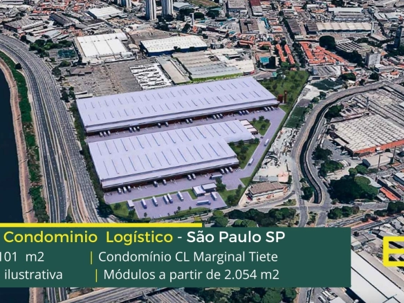 Galpão Para Locação em SP - CL Marginal Tiete. junto a Marginal Tiete, a 9 km da Rodovia Presidente Dutra e além disso, a 18 km de Guarulhos