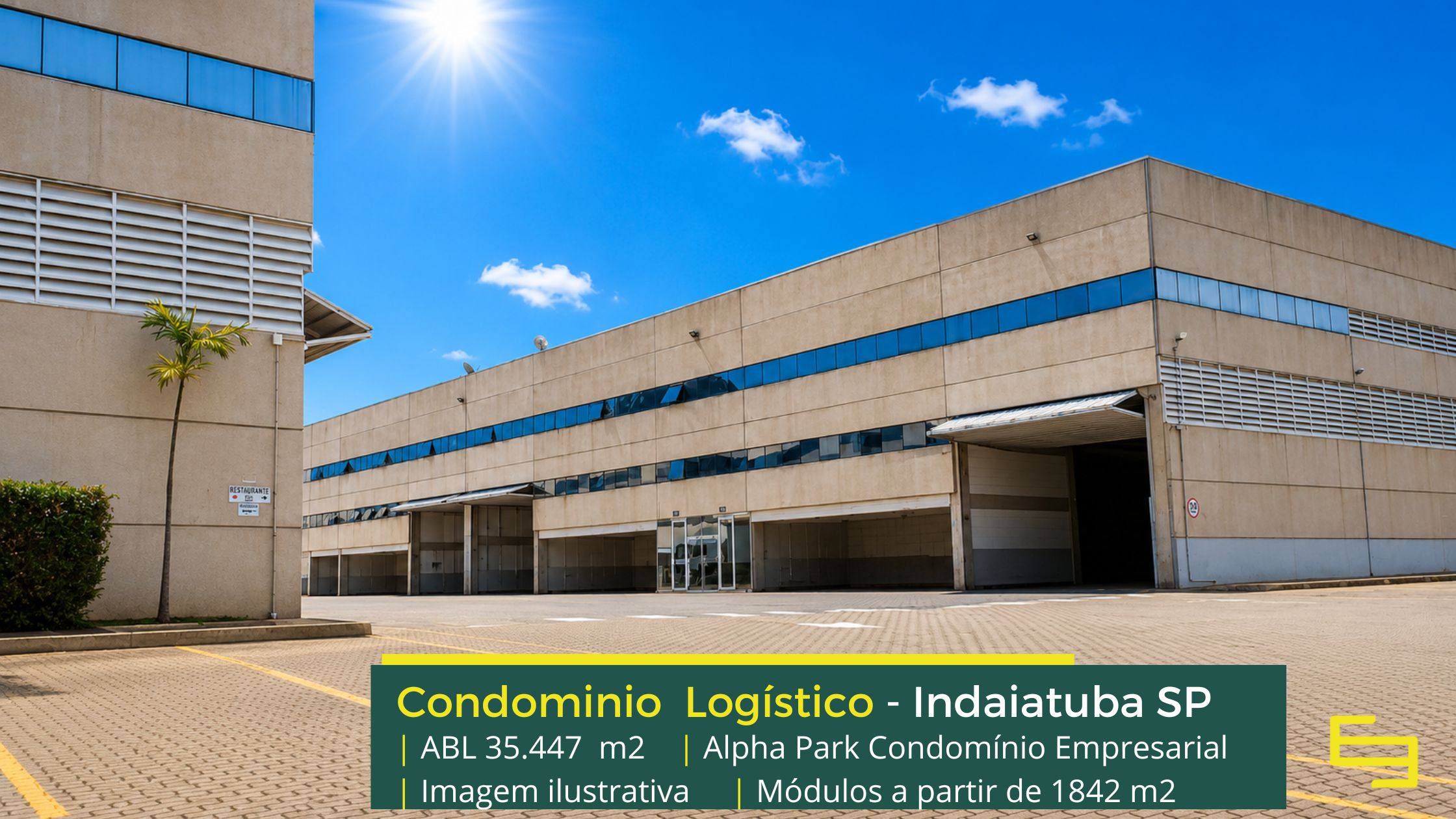 Galpão industrial em Indaiatuba SP - Condomínio Alpha Park Empresarial. Galpões/Armazéns/Condomínios logísticos e industriais para alugar.