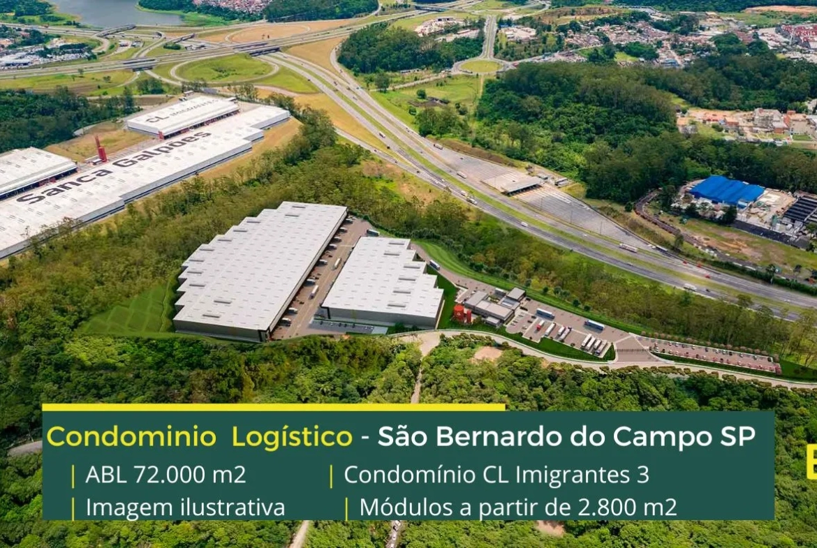 Aluguel de Galpões em São Bernardo do Campo SP - CL Imigrantes 3. Em condomínio logístico com portaria e segurança 24 horas, docas, pátio