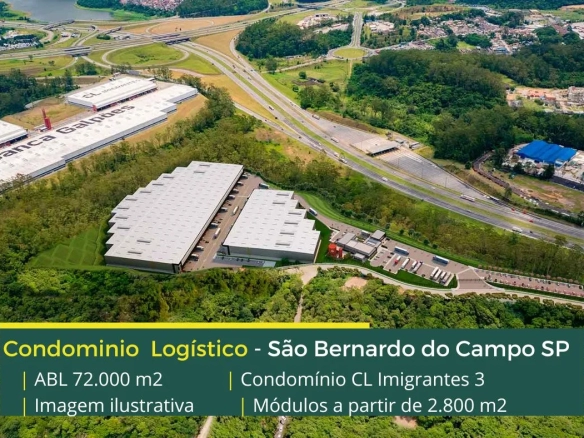 Aluguel de Galpões em São Bernardo do Campo SP - CL Imigrantes 3. Em condomínio logístico com portaria e segurança 24 horas, docas, pátio