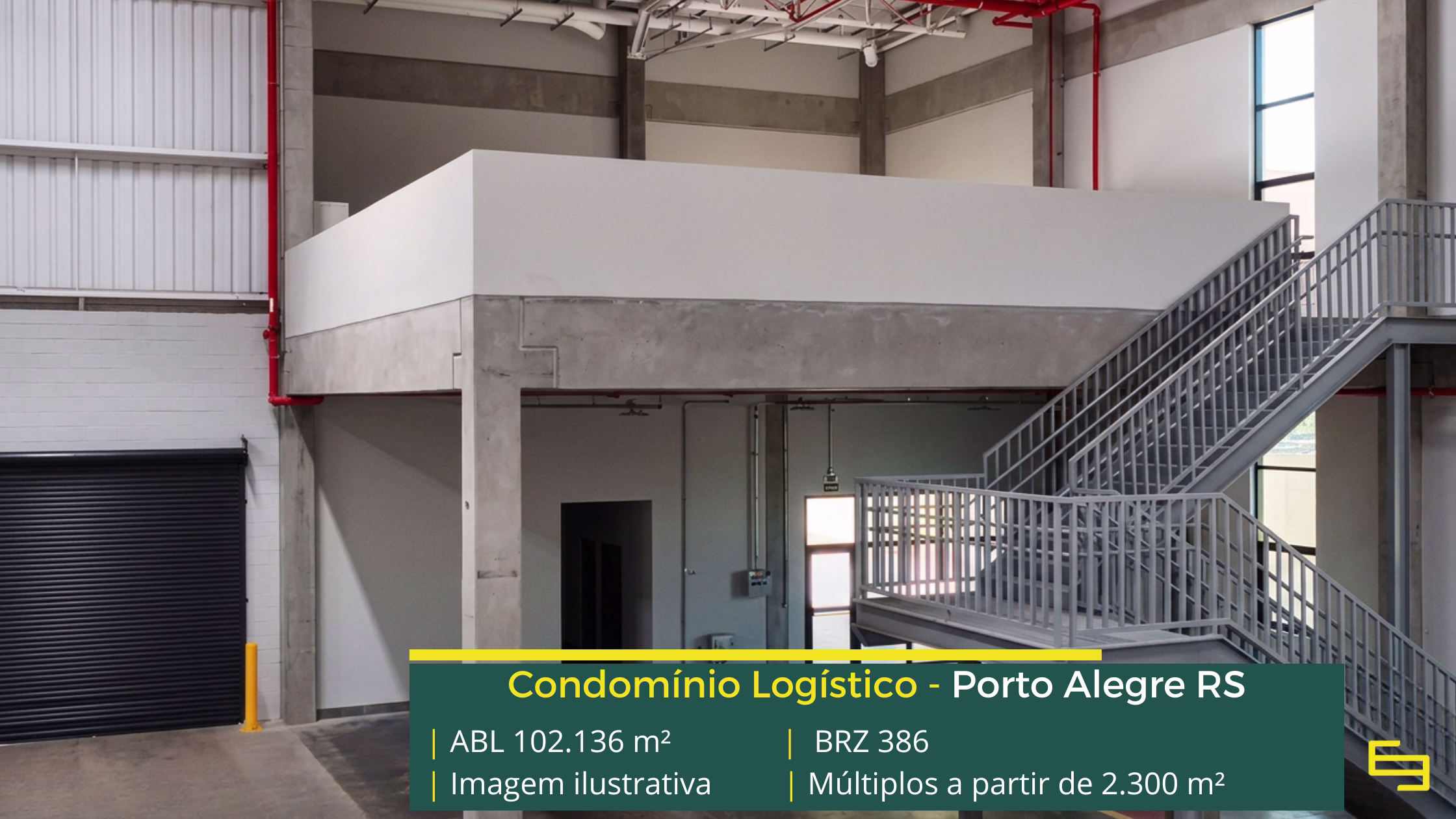 Galpão para alugar em Porto Alegre RS - Condomínio BRZ386. Com docas para carga e descarga, pátio de manobras, portaria e segurança 24 horas