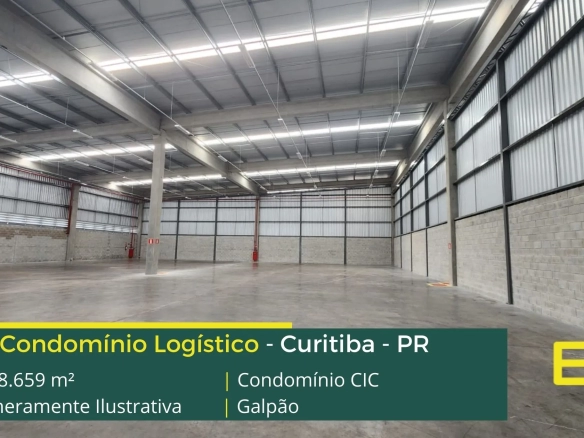Aluguel de galpões em Curitiba - Condomínio logístico CIC. Locação de galpão em Curitiba com portaria e segurança, docas, piso industrial