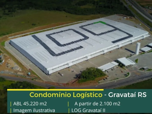 Galpão para alugar em Gravataí RS - LOG Gravataí II. Condomínio com segurança armada 24 horas, galpões com doca, pátio de manobras, sprinklers