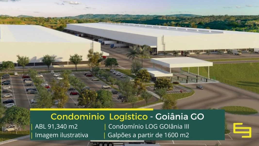 Aluguel de galpões em Goiânia GO - LOG Goiânia III. Condomínio logístico com portaria e segurança 24 horas, docas, altura de 12 metros