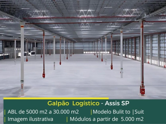 Aluguel de galpões em Assis SP - BTS, Aluguel de galpão em Assis SO com portaria blindada, pátio asfaltado, docas, vestiários, estacionamento