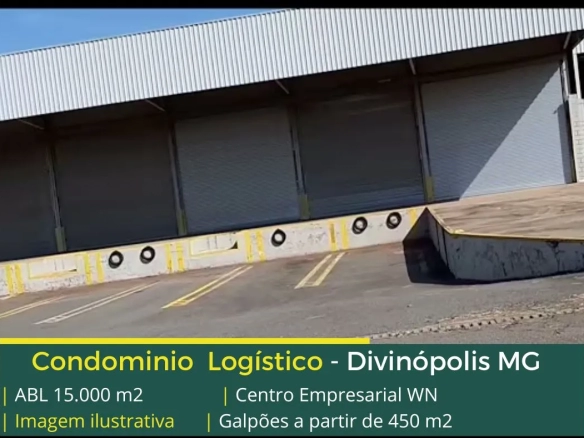 Aluguel de Galpão em Divinópolis MG - Centro Empresarial WN. Condomínio com portaria 24 horas, galpões com docas e piso industrial e pátio