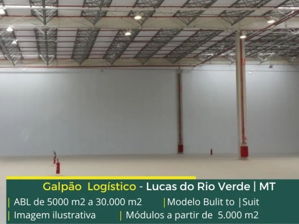Aluguel de galpão em Lucas do Rio Verde MT - Built to Suit. Desenvolvido através de BTS, com docas, climatizado, amplo pátio, piso e vagas