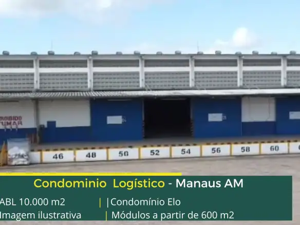 Galpões para alugar em Manaus AM - Condomínio Elo. Aluguel de galpão em Manaus com docas, piso industrial, portaria e segurança 24 horas.