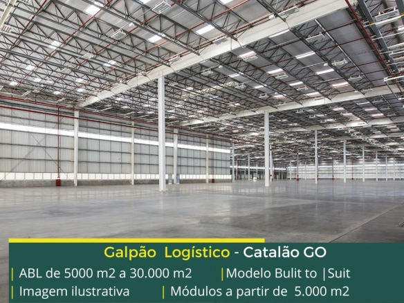 Aluguel de galpões em Catalão GO através de built to suit, com portaria blindada, vestiários, galpão com docas e além disso, amplo pátio