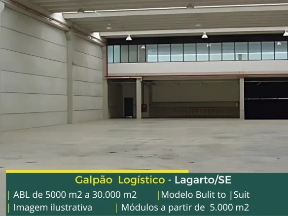 Aluguel de galpões em Lagarto SE - BTS. Construção sob medida, com portaria, localização privilegiada, pátio asfaltado, docas, estacionamento