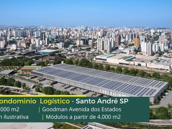 Galpões para alugar em Santo André - Goodman Av dos Estados. Aluguel de galpão em Santo André SP com segurança 24 horas, docas, pátio