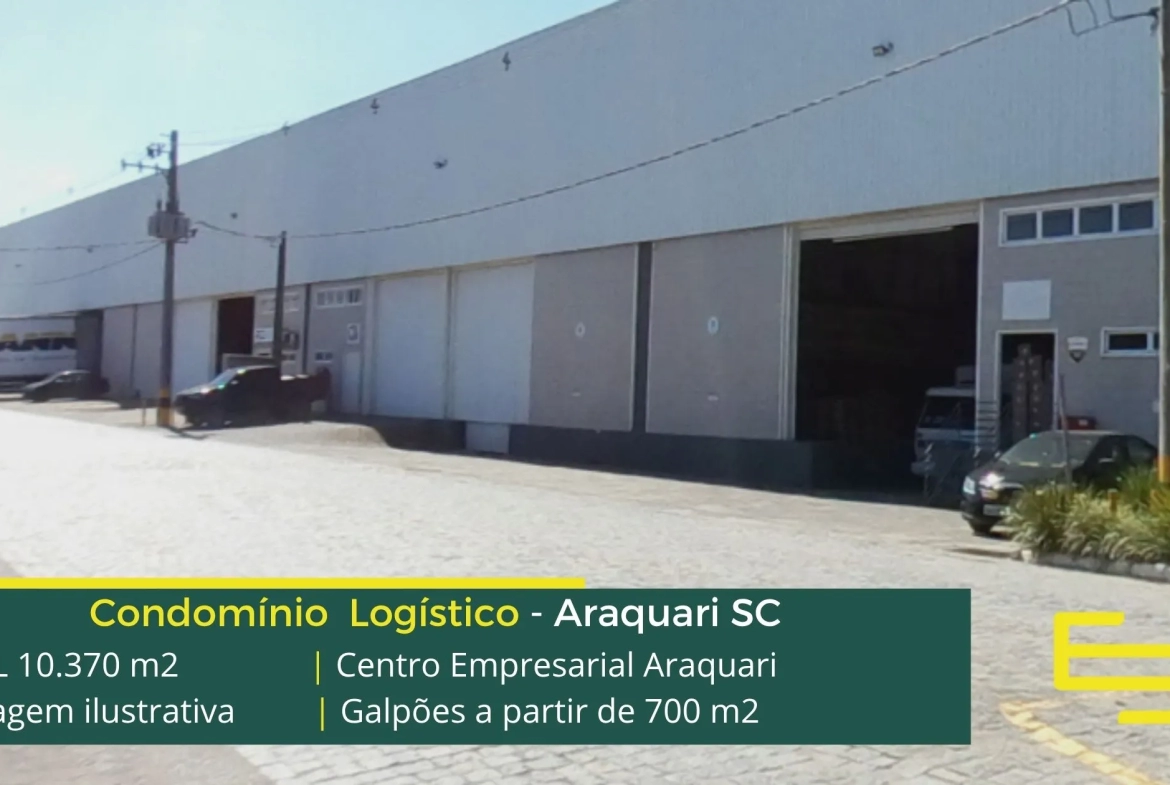 Galpão para alugar em Araquari - Condomínio Empresarial Araquari. Aluguel de galpões em Araquari em condomínio com portaria, galpões com doca
