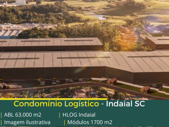 Galpão para alugar Indaial SC - Condomínio logístico Hlog Indaial com portaria e segurança 24 horas, controle de acesso, docas e altura 12 m