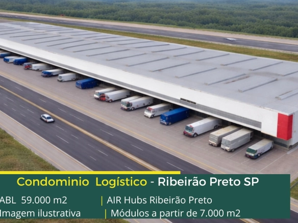 Galpões para aluguel em Ribeirão Preto – Air Hubs Ribeirão Preto. Condomínio logístico com portaria e segurança armada, docas, amplo pátio