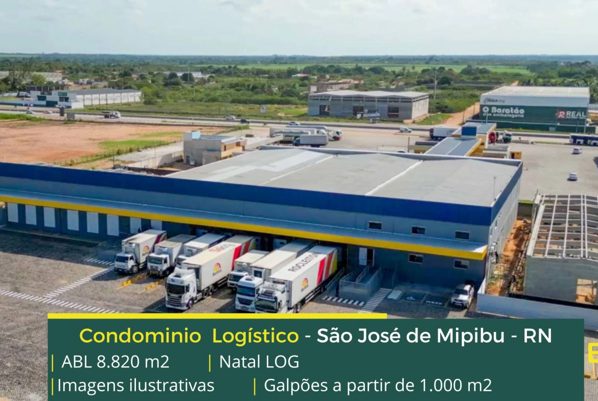 Galpão para alugar em Natal - Natal LOG. Condominio logístico com portaria e segurança 24 horas, galpões com docas, amplo pátio de manobras