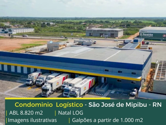 Galpão para alugar em Natal - Natal LOG. Condominio logístico com portaria e segurança 24 horas, galpões com docas, amplo pátio de manobras