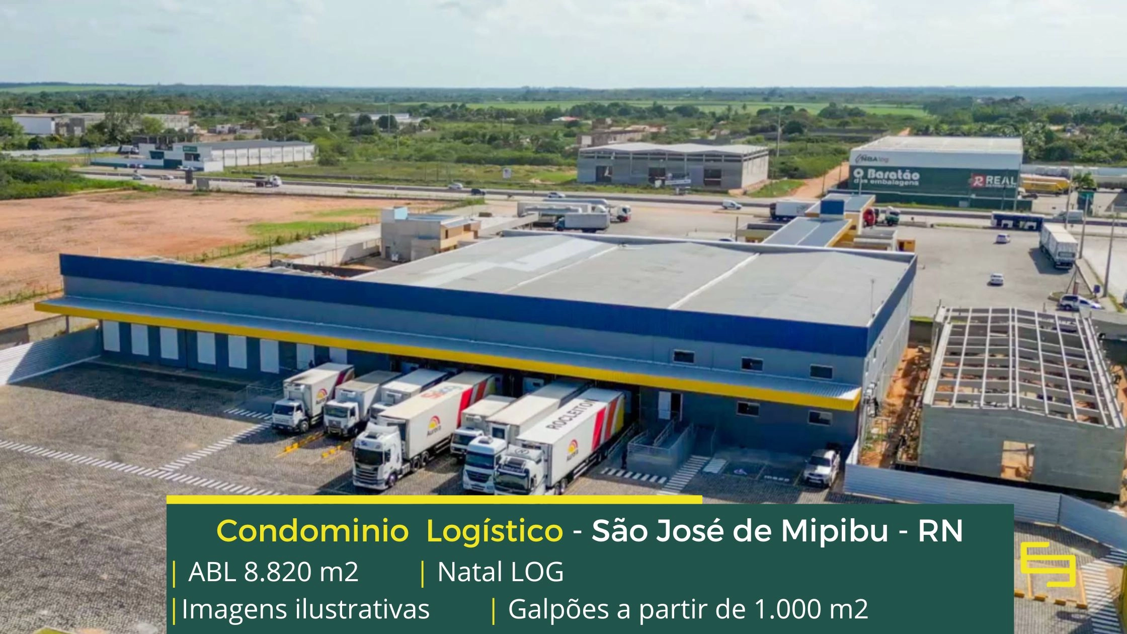Galpão para alugar em Natal - Natal LOG. Condominio logístico com portaria e segurança 24 horas, galpões com docas, amplo pátio de manobras