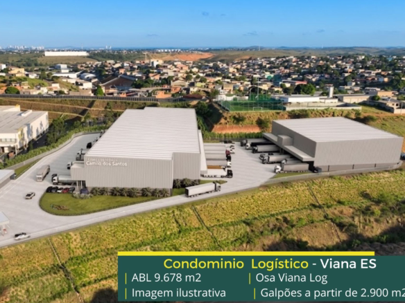 Galpão para logística em Viana - Condomínio Osa Log. Galpões/Armazéns/Condomínios logísticos e industriais para alugar, com docas e pátio