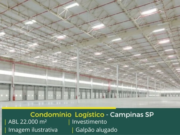 Galpão para venda em Campinas SP - Condomínio logístico. Ideal para investidor, construção de primeira linha, com docas e amplo pátio